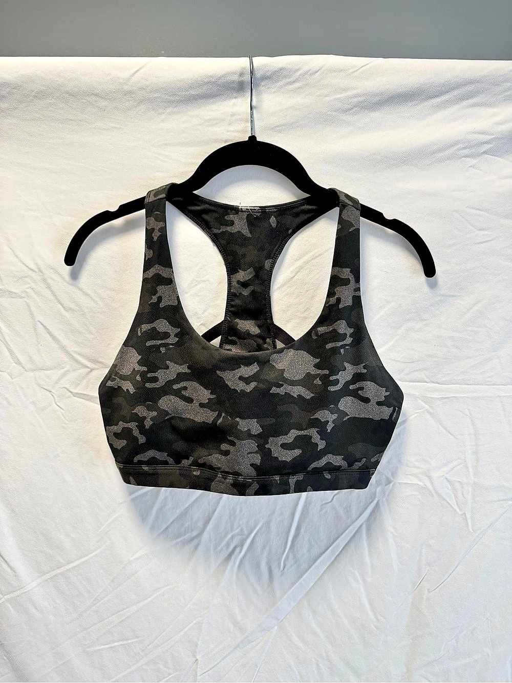 Fabletics Camo Racerback Sports Bra